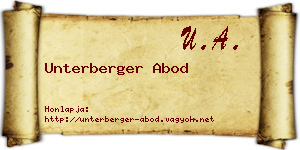 Unterberger Abod névjegykártya